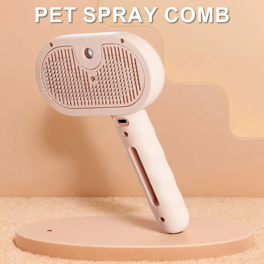 Cepillo de vapor 3 en 1 para mascotas de spray recargable