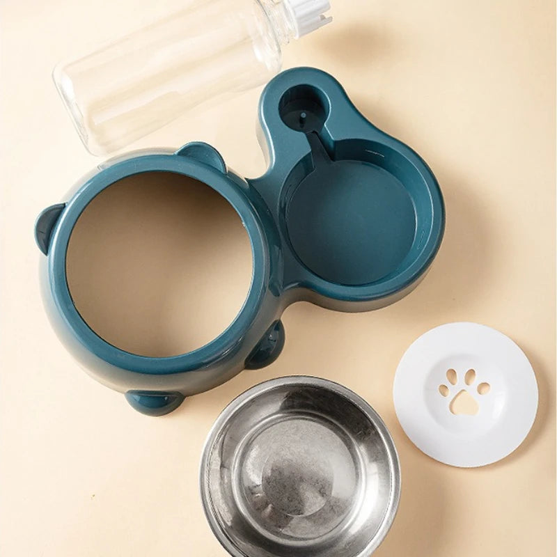 Comedero y dispensador de agua 2 en 1 ergonómico para mascotas