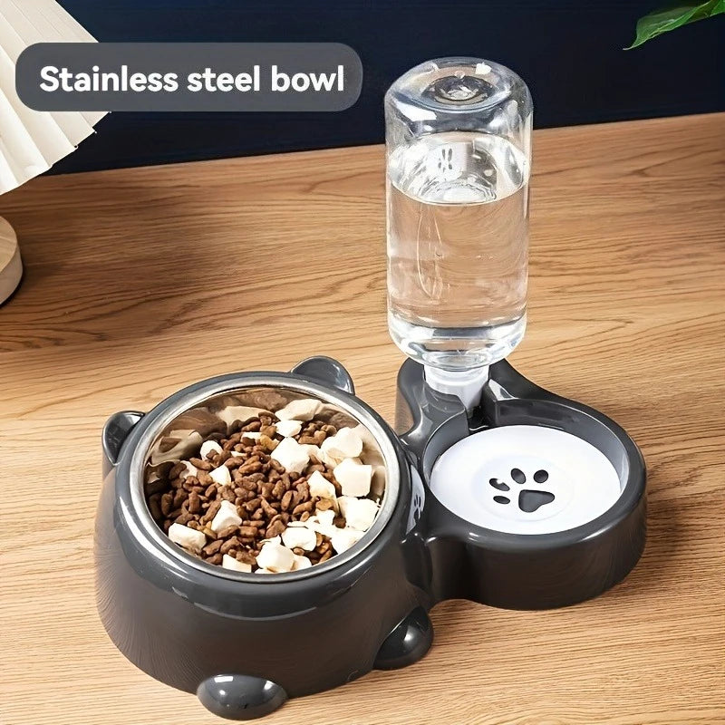 Comedero y dispensador de agua 2 en 1 ergonómico para mascotas