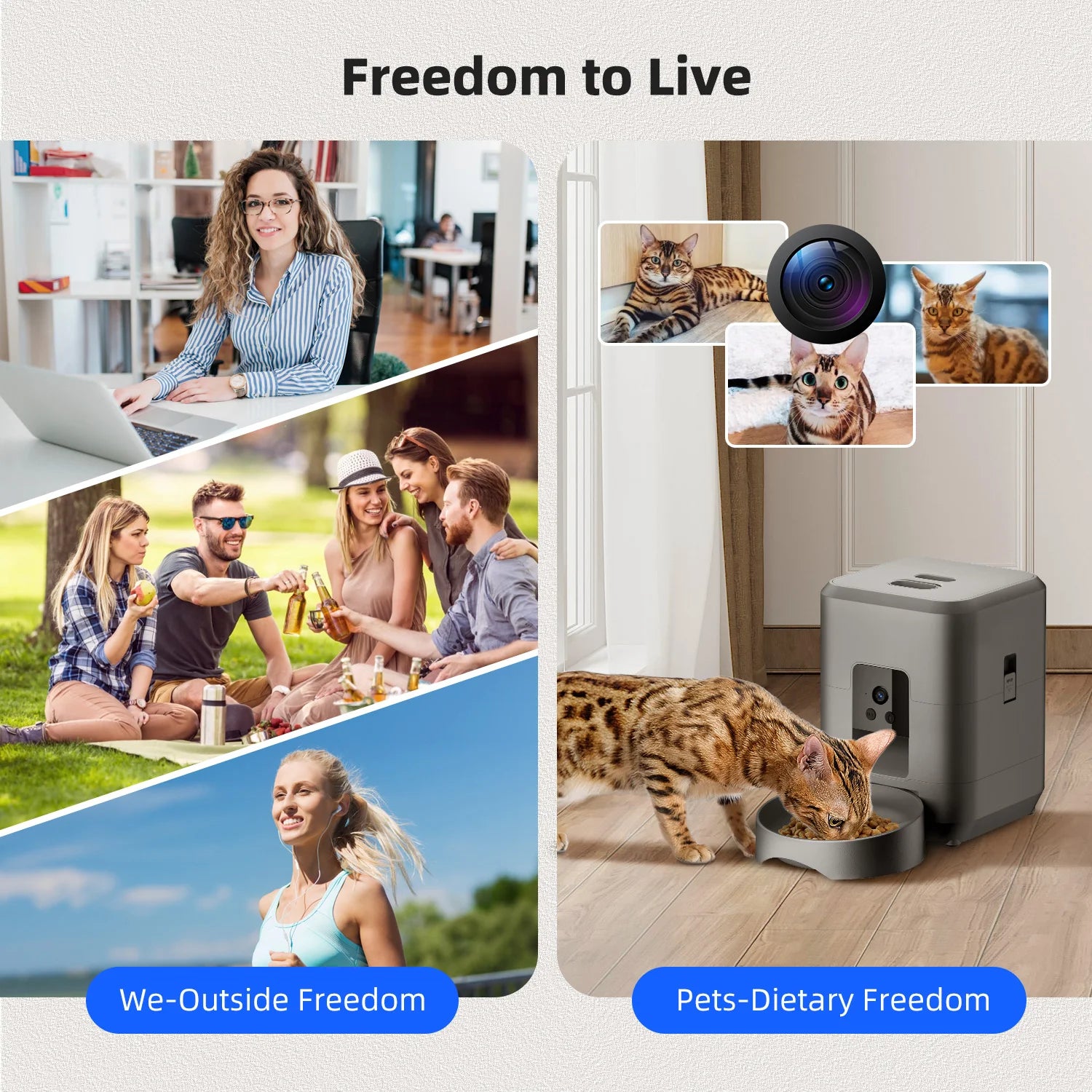 Comedero automático inteligente wifi con control con app móvil