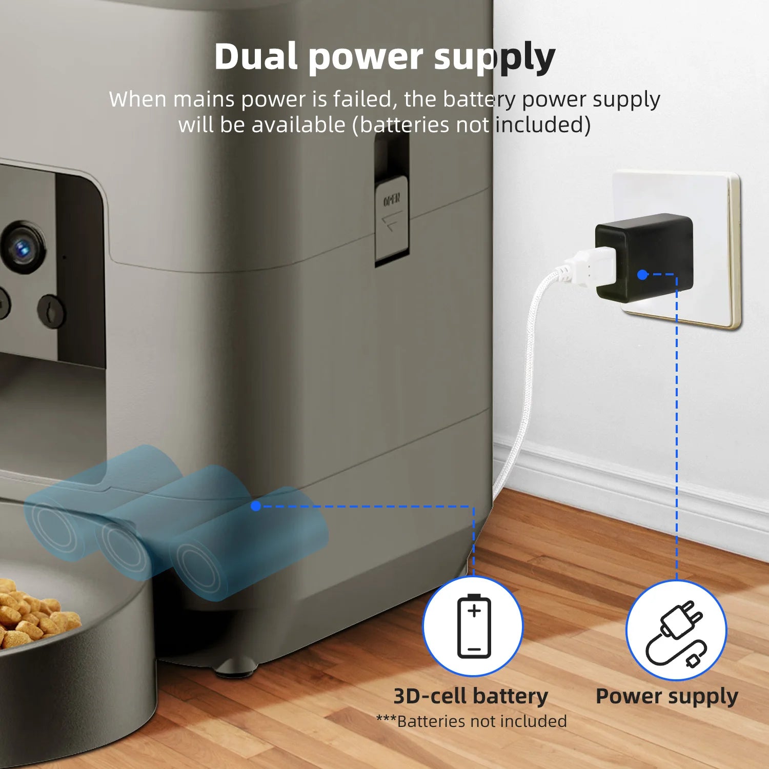 Comedero automático inteligente wifi con control con app móvil